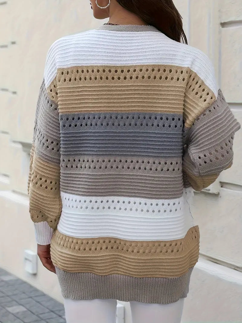 R&B | Strickjacke mit Farbblockierungen