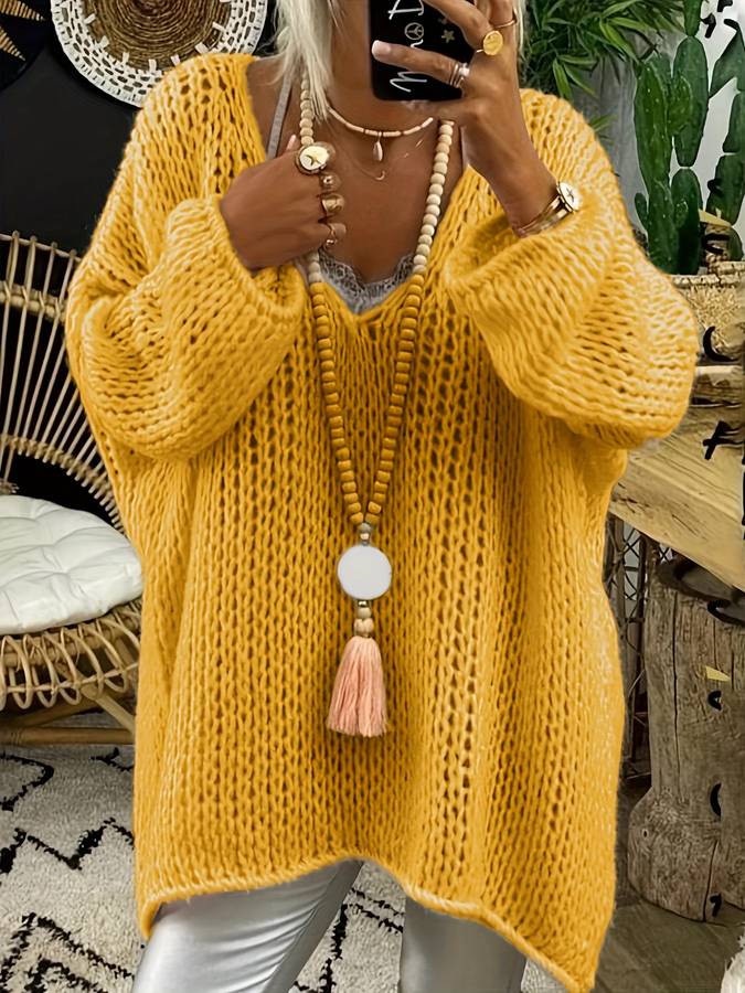 R&B | V-Ausschnitt Strickpullover für Den Herbst