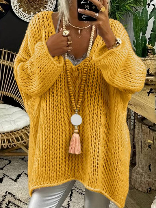 R&B | V-Ausschnitt Strickpullover für Den Herbst