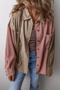 R&B | Colorblock Shirtjacke Baumwollmischung Lässig und Trendy