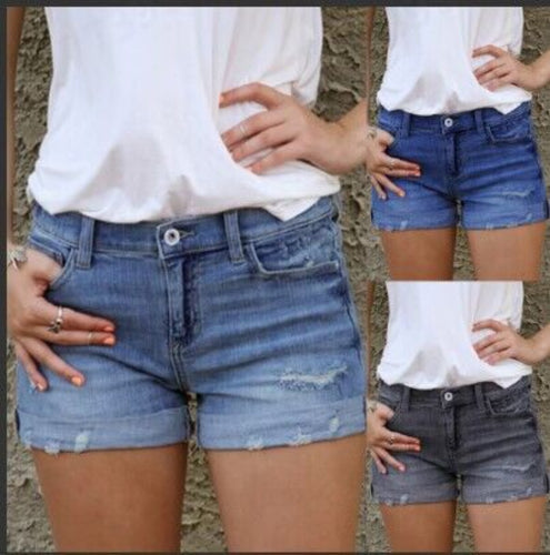 R&B | Zerrissene Quasten-Denim-Shorts