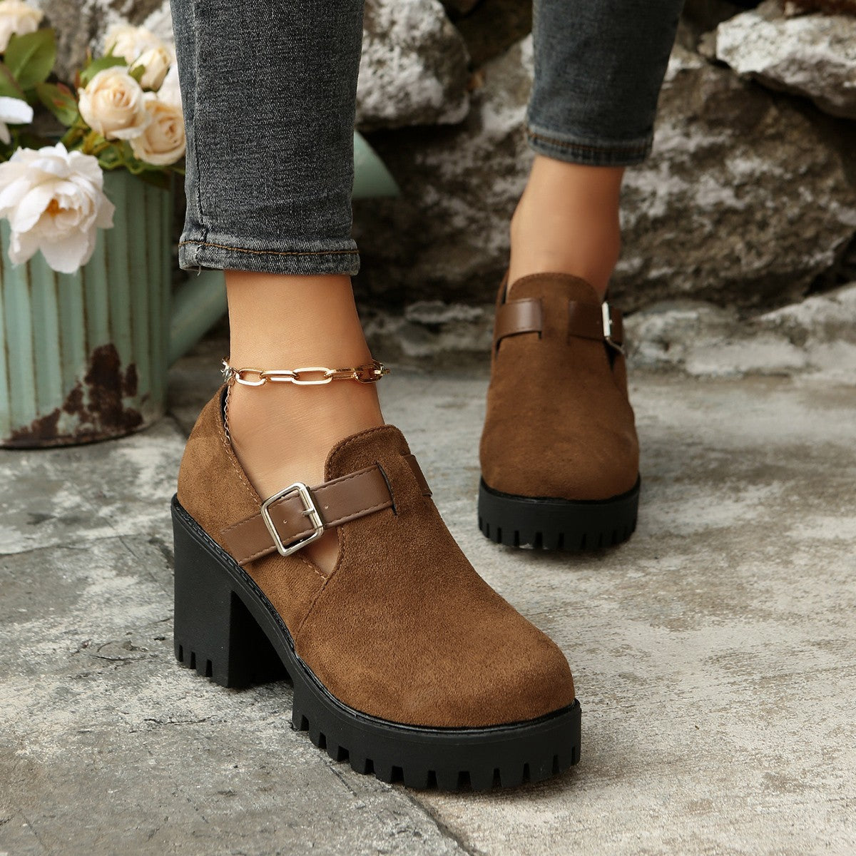 Modische Ankle Boots mit Blockabsatz R&B R&B