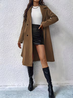 R&B | Trenchcoat mit Gürtel und einfarbigem Polyestermaterial für Frauen Schicke Oberbekleidung für den alltäglichen Gebrauch