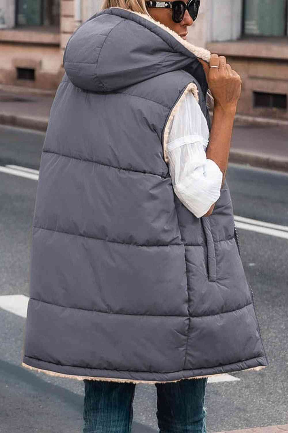 R&B | Zip-Up Longline Kapuzenweste