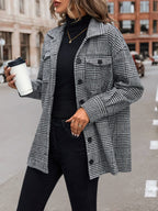R&B | Hahnentritt Drop Shoulder Kragenjacke