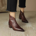R&B | Stiefeletten Echtes Leder Spitzenzehen Mid Blockabsatz Elegante Passform