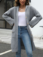 R&B | Lange Strickjacke Knopfverschluss Zeitlos und Bequem