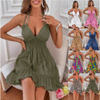 R&B | Tiefes V-Seil-Sling-Neckholder-Kleid
