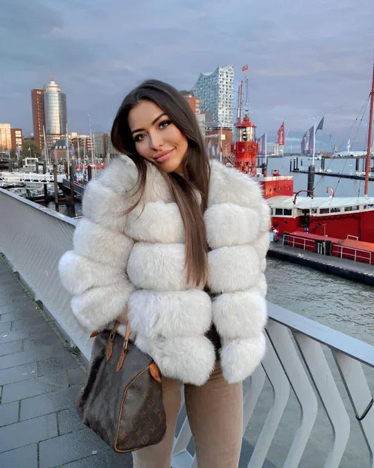 R&B | Kunstfell Puffermantel Kurze Plüsch Winterjacke
