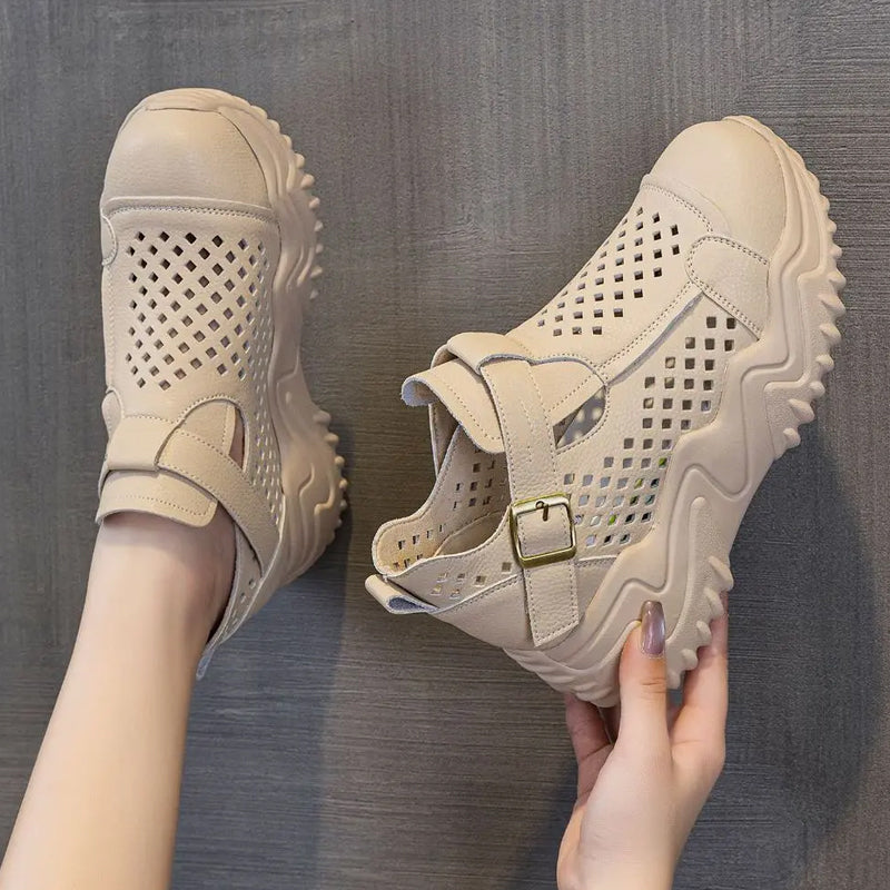 Atmungsaktive Sommer-Schuhe für Damen mit dicken Sohlen R&B R&B