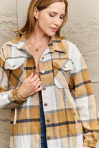 R&B | Karo Gefallen Schulter Shirtjacke