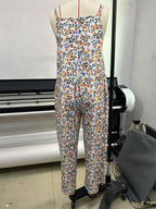 R&B | Verstellbarer Schultergurt Druck lässig Hosenträger floral Jumpsuit