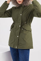 R&B | Winter warmer Fleece-Mantel mit Baumwoll-Steppjacke