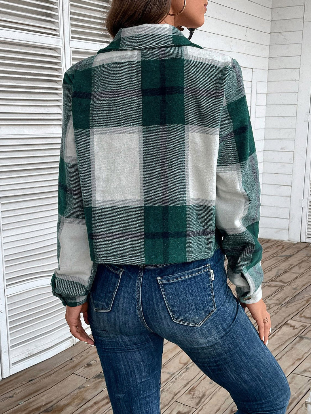 R&B | Kurze Hemdbluse mit Karomuster Knopfverschluss Lässig und Stilvoll