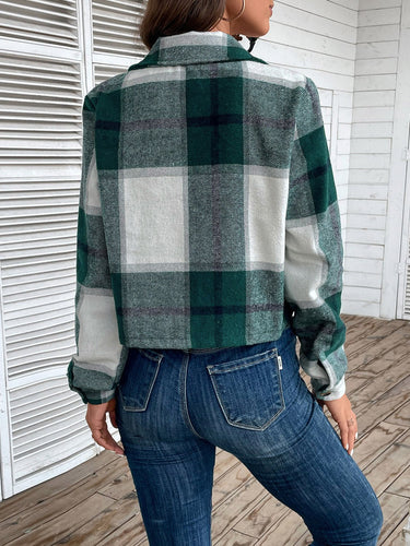 R&B | Kurze Hemdbluse mit Karomuster Knopfverschluss Lässig und Stilvoll