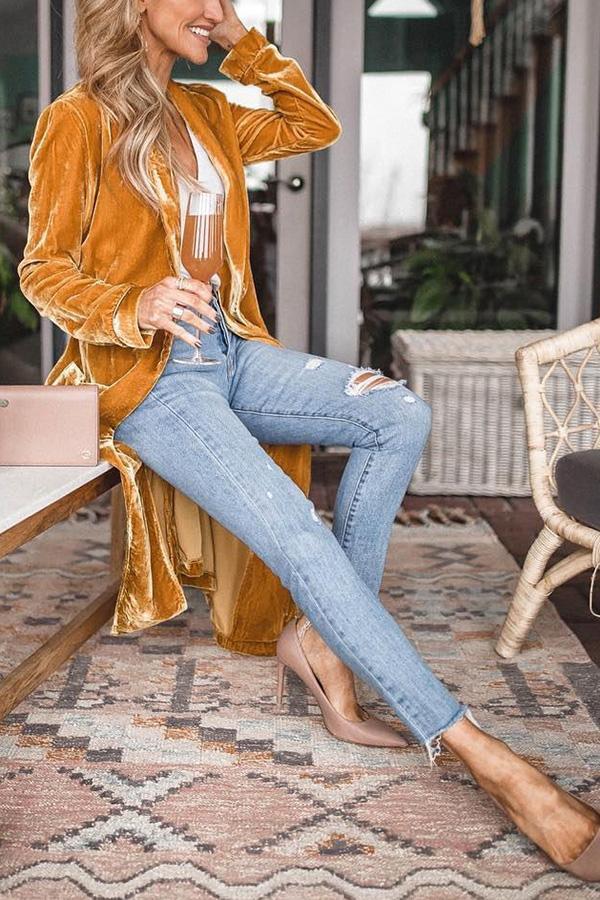 R&B | Damen Stylische Wildleder Kimono Jacke