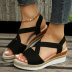 R&B | Keilsandalen Kreuzriemen Plateau Gladiator
