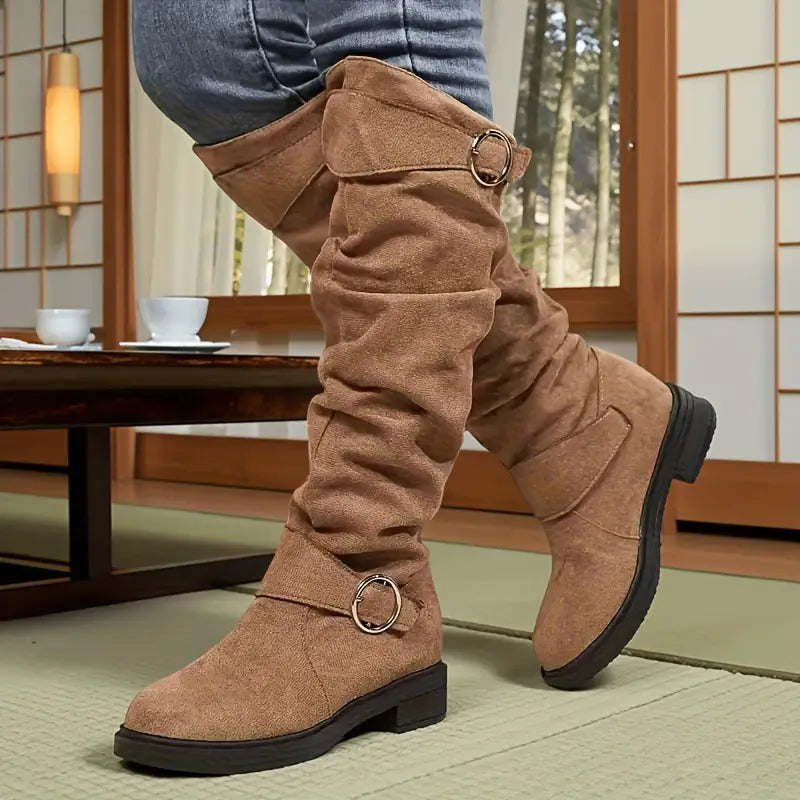 Retro-Reitstiefel aus Wildleder R&B R&B