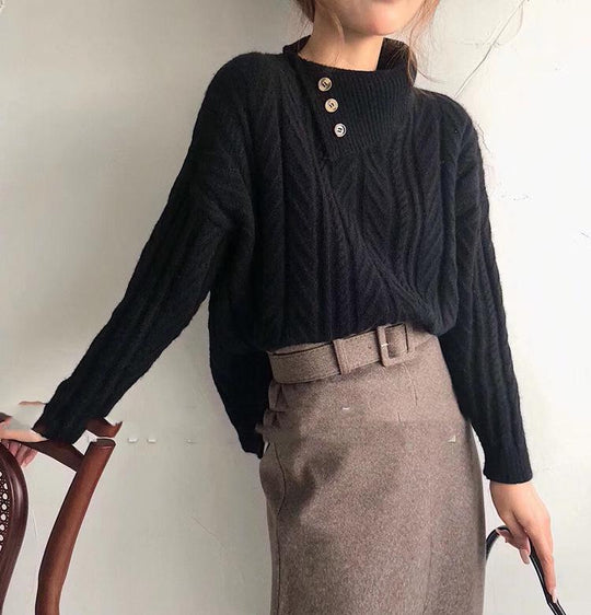 R&B | Strickpullover mit Asymmetrischem Kragen Weich und Elegant Zeitloses Design