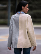R&B | Karo Kontrast Drop Shoulder Shacket