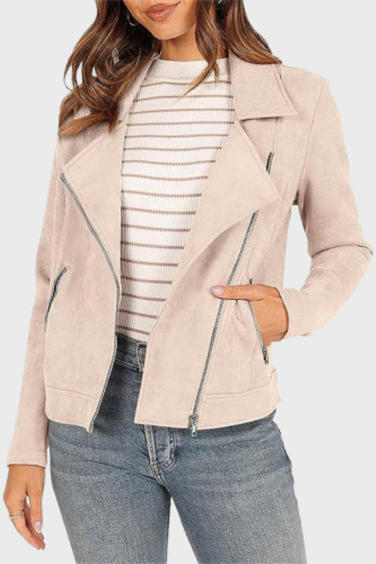 R&B | Wildleder Cropped Bikerjacke