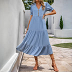 R&B | Ein pendelfarbenes Kleid mit Stehkragen
