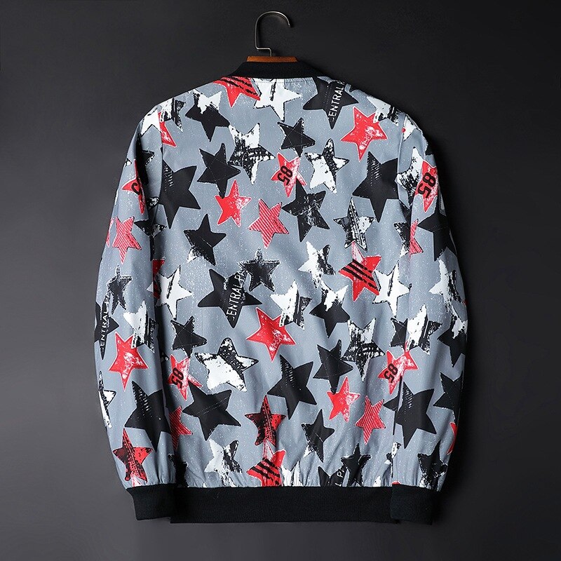 R&B | Abstrakt bedruckte Herren Bomberjacke