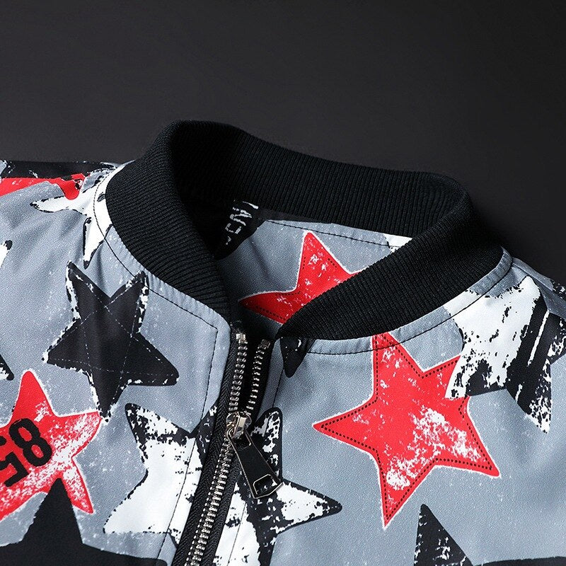 R&B | Abstrakt bedruckte Herren Bomberjacke