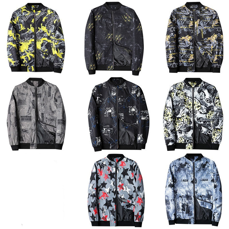 R&B | Abstrakt bedruckte Herren Bomberjacke