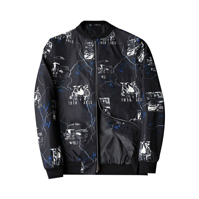 R&B | Abstrakt bedruckte Herren Bomberjacke