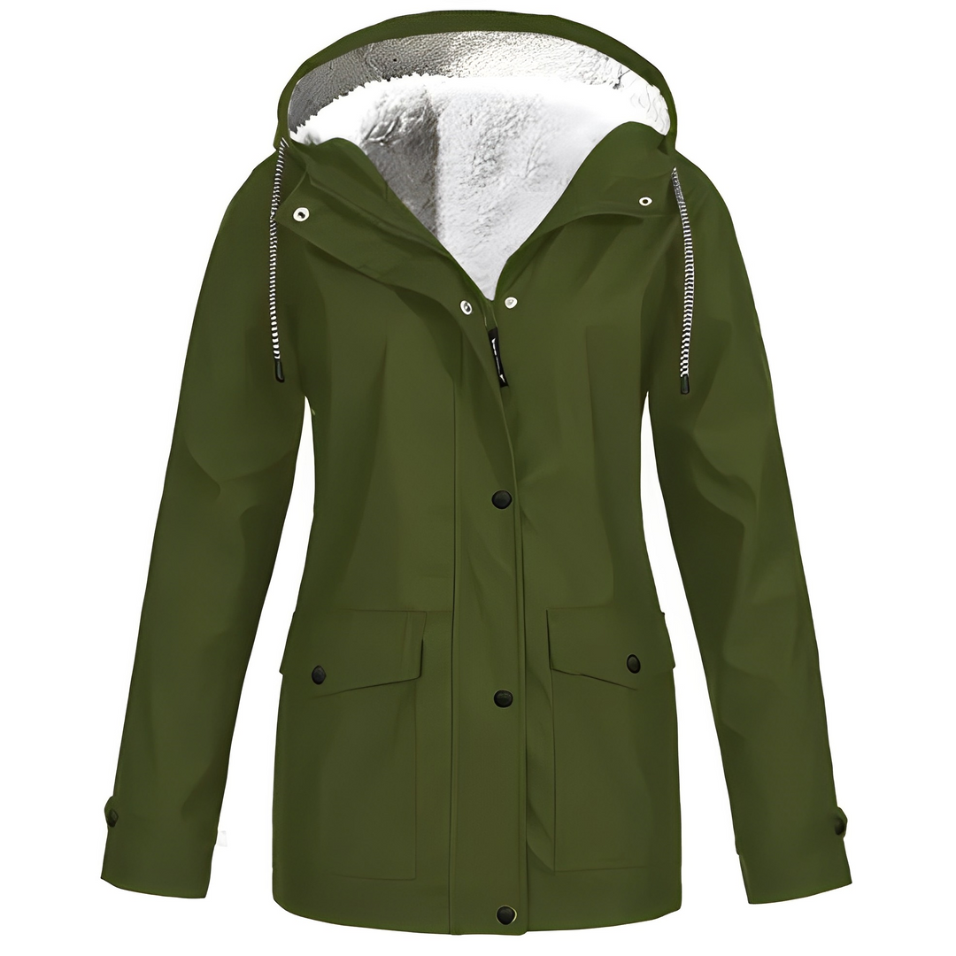 R&B | Outdoor-Haubenmantel mit Fleece-Futter für Damen