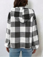 R&B | Flannel Karierter Hoodie Baumwolle und Polyester Trendig und Komfortabel