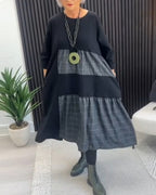 R&B | Kleid mit Kariertem Patchwork und Tasche