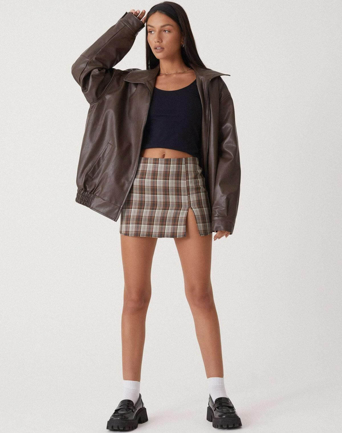 R&B | Übergroße Damen Kunstlederjacke