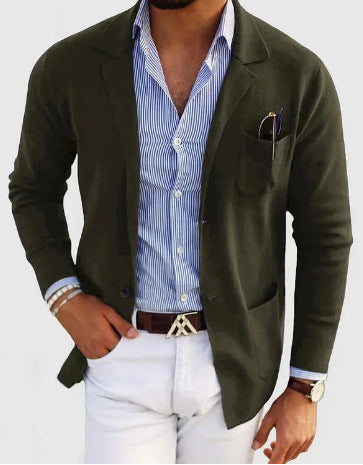 R&B | Gedruckte Freizeitanzugjacke mit Doppelknopf für Herren