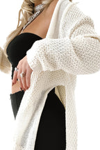 R&B | Strick-Mid-Length-Strickjacke mit langen Ärmeln