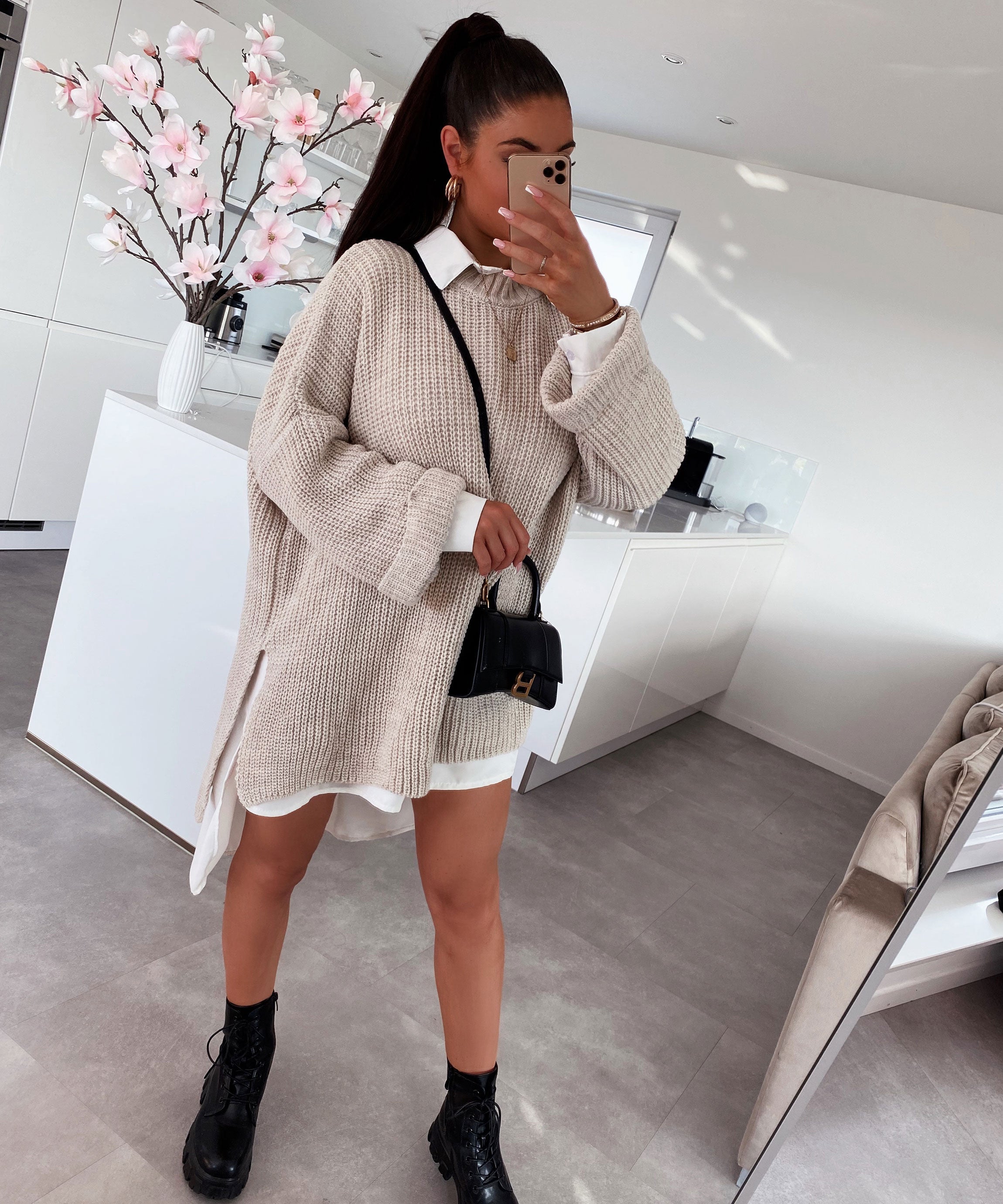 R&B | Gemütlicher Oversized Strickpullover In Sanftem Beige