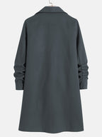 R&B | Elegante Lange Jacke Polyester und Wolle Klassisch und Warm