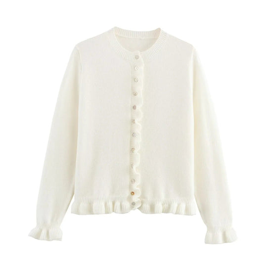 R&B | Damen-Cardigan mit Knöpfen, schickes Lagen-Oberteil