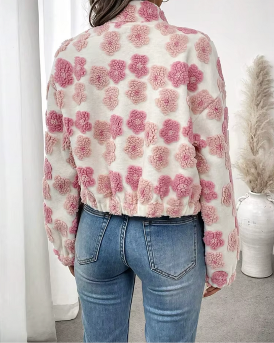 R&B | Gemütliche Fleecejacke mit Süßem Blumenmuster