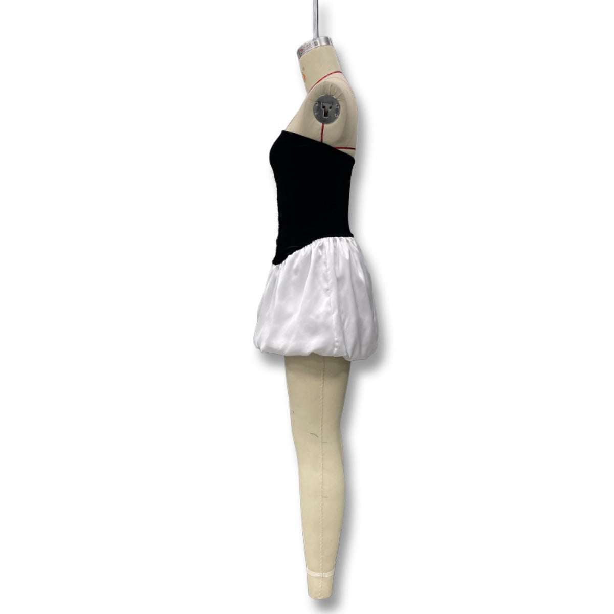 R&B | Kontrastierende Farbe einreihig Tube Top Kleid Kleid