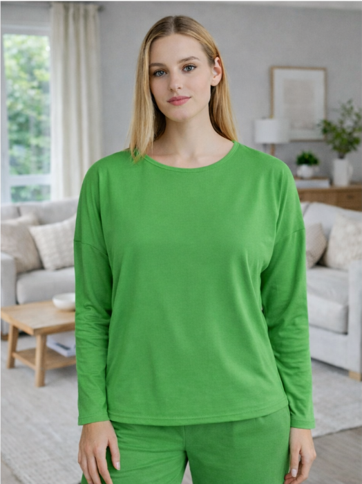 Damen Lässiger Zweiteiler mit weitem Oberteil und lockerer Hose R&B