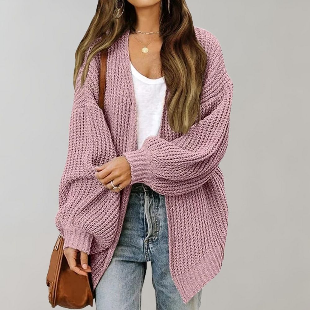 R&B | offene Strickjacke mit Bischofsärmeln