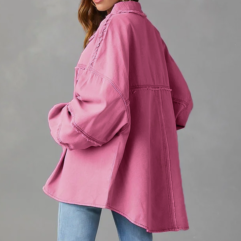 Weite Jeansjacke aus Baumwolle