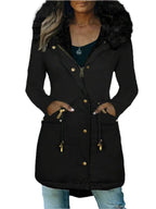 R&B | Pelz Winterjacke für Damen - mit Kapuze und Taschen