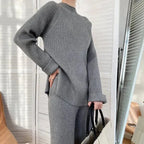 R&B | Strick Damen Pullover Satz mit Weitem Hosen