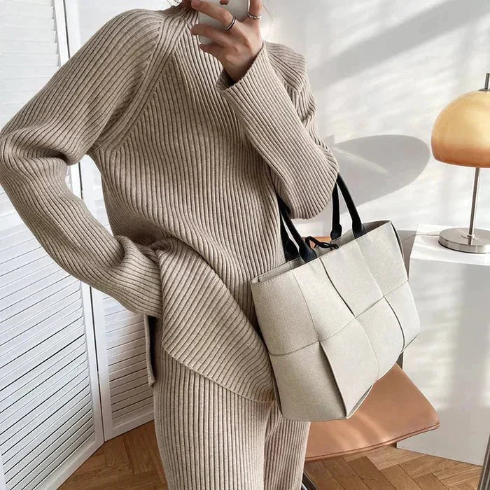 R&B | Strick Damen Pullover Satz mit Weitem Hosen