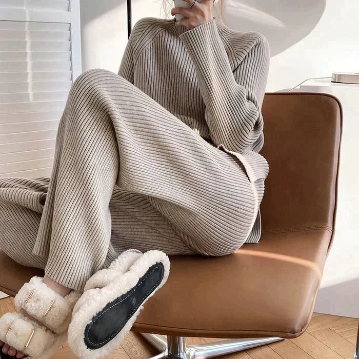 R&B | Strick Damen Pullover Satz mit Weitem Hosen