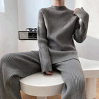 R&B | Strick Damen Pullover Satz mit Weitem Hosen