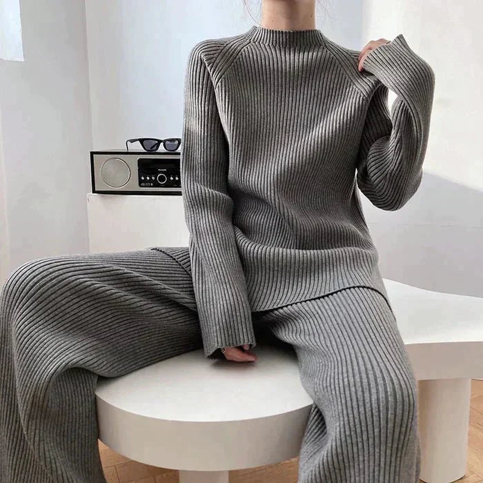 R&B | Strick Damen Pullover Satz mit Weitem Hosen